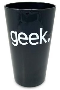 Cobalt blue 'geek.' glass