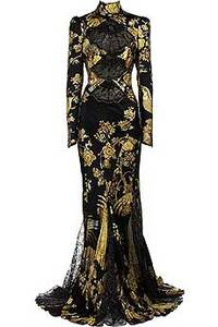 Roberto Cavalli Satin Brocade Dress