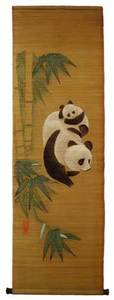 Панно из бамбука "Панды"