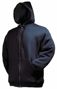 Hooded zip sweater black L