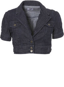 Short Sleeve Denim Crop Jacket