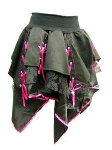 Poizen Industries - Sacrifice Skirt - Black / Pink