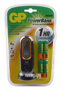 GP PowerBank V600D + 4 ак. AA 2700 mAh