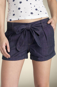 7 For All Mankind® 'Tracy' Stretch Denim Shorts with Sash