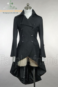 Elegant Goth Gothic Metal Buckles Tuxedo Tail Jacket