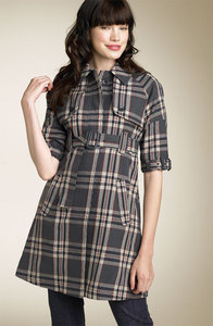 BB Dakota 'Hilda' Plaid Trench Coat