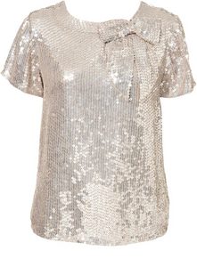 Sequin Bow Neck Top