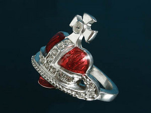 DIAMANTE HEART RING