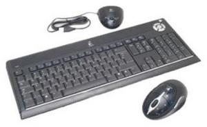 Клавиатура и мышь черные Logitech