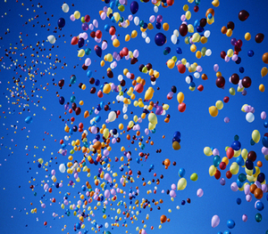 Million baloons filled with helium