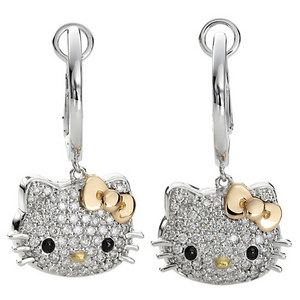 Hello Kitty Diamond Earrings