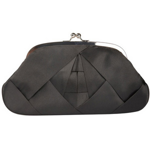 Черная атласная сумочка-клатч