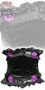 Velvet Corselet Black Laced Rose