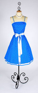 Платье "50's Style Blue & White Polka Dot Dress"