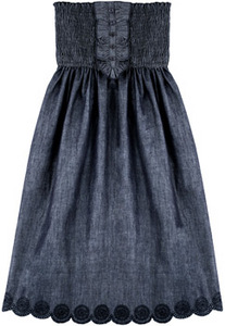 stretch denim tube dress