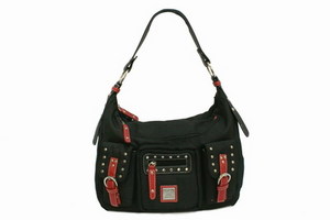Сумка 7906 black/red жен текстиль/иск.кожа