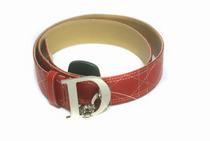 Ремень CD001 red женск. нат. кожа