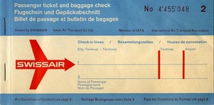 Swissair ticket to anywhere!