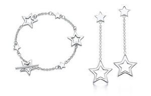 Star Link bracelet & drop earrings