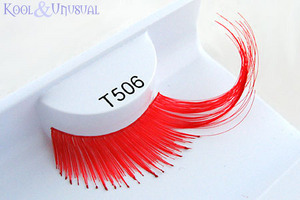 Stunning Red Jumbo False Eyelashes with Sweep