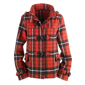 Red Check Duffle Coat