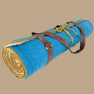 holistic silk yoga rug mat (aqua)