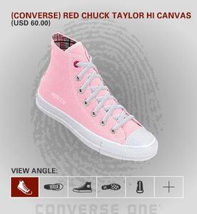 (converse) Red Chuck Taylor Hi Canvas Design Your Own Shoes