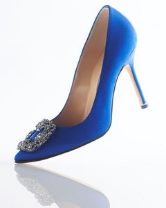 Manolo Blahnik Something Blue Satin Pump