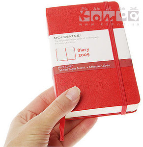 Ежедневник Moleskine в твердой обложке 2009 — Карманный красный