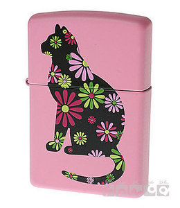 Зажигалка Zippo — Пестрый кот (Funky Cat Pink Matte)