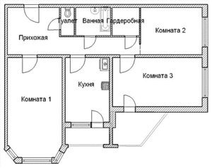 трехкомнатную квартиру в Москве