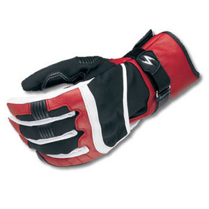 Kat Premium Waterproof Leather & Nylon Motorcycle Gloves (Burgundy & Black)