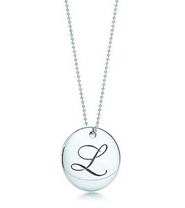 Tiffany Notes Letter L Round Pendant