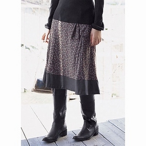 Banded Godet Print Skirt