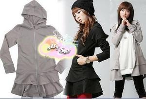 Layered Hem Hooded Top