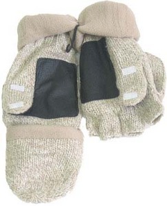 Перчатки вязанные с карманом для пальцев