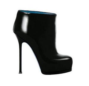 YSL Boots in Black Patent