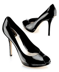 Dior Miss Dior Patent Peep Toe, Black