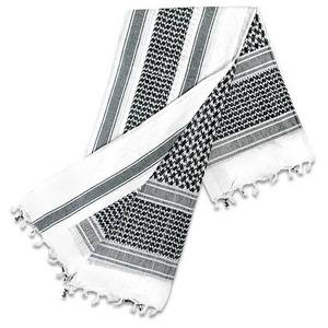 "Osama" Shemagh White and Black Lightweight Cotton Scarf