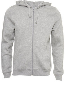 LIGHT GREY MARL KANGAROO ZIP THRU HOODY