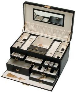 Ultimate Jewellery Box Black Leather