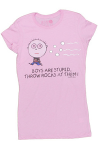 футболка "Boys are stupid. Throw rocks at them!"