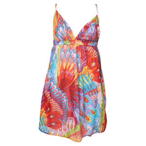 Feather Print Strappy Cover Up