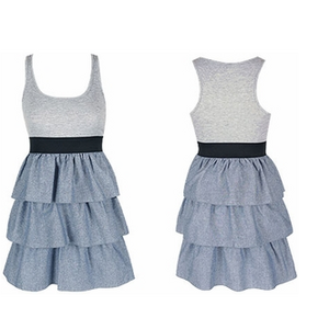 Racerback tiered denim dress