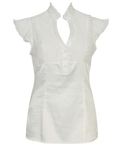 Satin & Chiffon Lace Trim Top