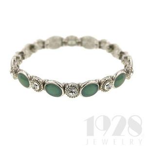 Spring Leaves Silver Stretch Bracelet