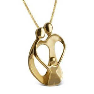 Loving Family® Vermeil Pendant - Parents and Child