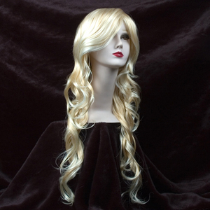 W508 Blonde Mix Wavy Curly Trendy Cosplay Hair Wig