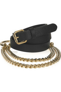 Fendi  Double chain leather belt