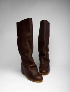 8020 Tamara Tall Boot with Hidden Wedge in Chocolate Leather